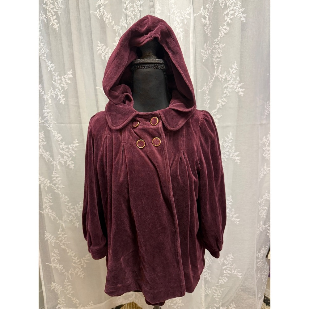 VTG Original Made in USA Y2K Juicy Couture Velour Hooded Coat Paris Brittany